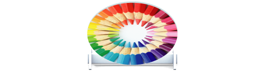 Soubassements > Soubassement Ovale > Colourful Pencils